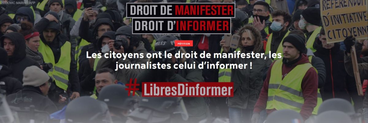 France: Les citoyens ont le droit de manifester, les journalistes celui d’informer !