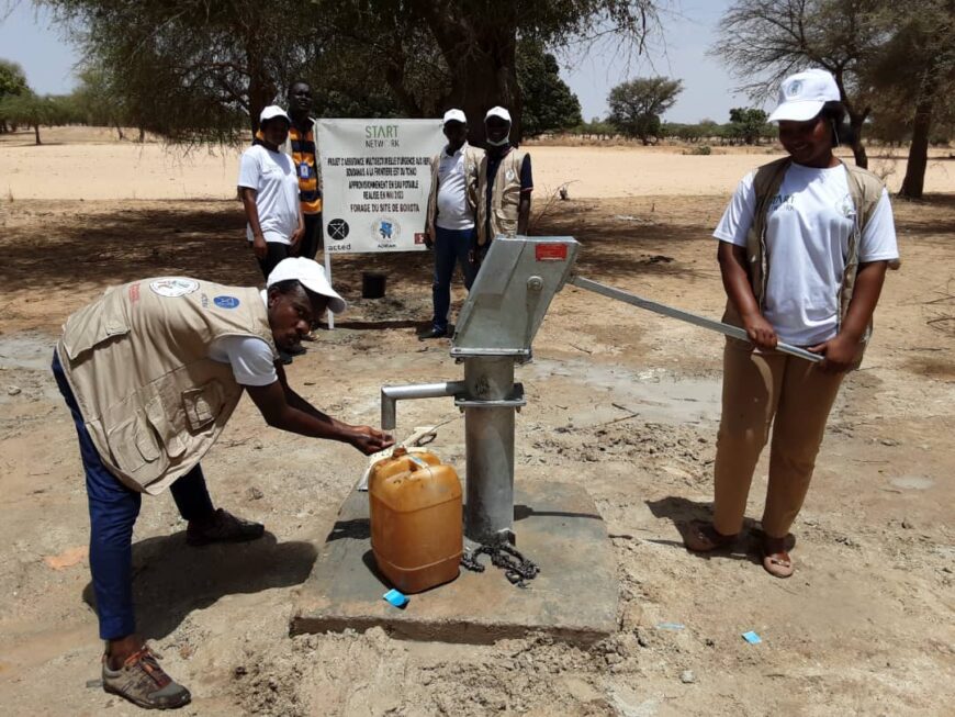 Forage construits par le partenaire local ADRAH sur le site de Borota dans l'Est du Tchad en mai 2023