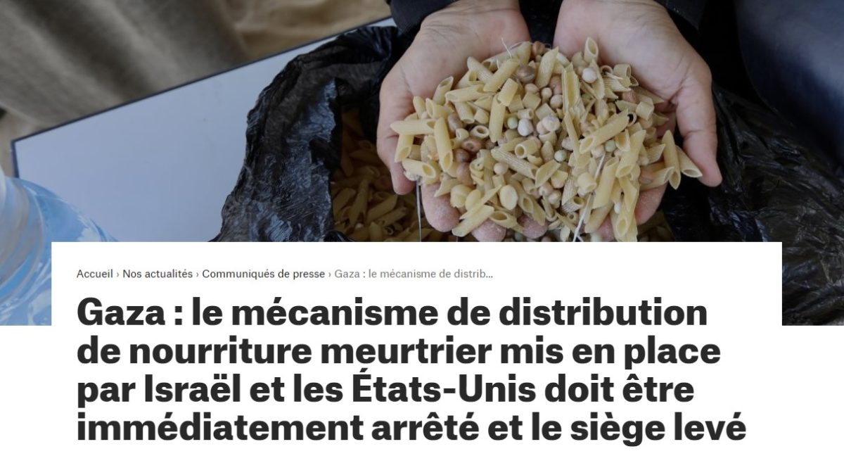 Gaza : le mécanisme de distribution de nourriture meurtrier mis en place par Israël et les États-Unis doit être immédiatement arrêté et le siège levé